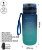 Trinkflasche 650ml Sport PET PP PE 7x24cm grün blau Produktbild-Vorschau 2