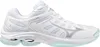 A side view of a white Mizuno Wave Voltage 2 W volleyball shoe. Produktbild-Vorschau