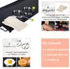 A collage of images showing a grill, accessories, and food preparation. Produktbild-Vorschau