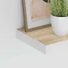 vidaXL Plovoucí police dubový vzhled a bílá 60x23,5x3,8 cm Náhled obrázku produktu 4