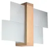 Wandleuchte E27 Glas Holz Modern innen Wandlampe Flur Produktbild-Vorschau 2