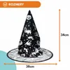 KRUMAD Halloween Hexenhut Schwarz - spitzer Zaubererhut mit Produktbild-Vorschau 3