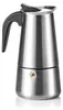 A brushed stainless steel stovetop espresso maker on a white background. Anteprima dell’immagine prodotto