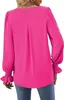 ASKSA Damen Bluse V-Ausschnitt Chiffon Plissee Produktbild-Vorschau 5