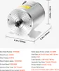 A silver electric motor with mounting brackets, shown with dimensions and specifications overlaid. Produktbild-Vorschau