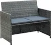 vidaXL Canapé de jardin 2 places avec coussins Gris Poly Voir les images du produit 4