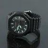 A black Casio G-Shock watch is shown on a reflective black surface with a gray background. Náhled obrázku produktu
