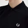 Fred Perry Polo schwarz einfarbig Baumwolle Produktbild-Vorschau 7