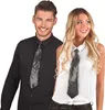 A man and a woman posing for a product shot, both wearing sequined ties. Produktbild-Vorschau