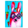 Leinwandbild rosa hase mit brille 60x90 cm Feeby farbe Produktbild-Vorschau 3