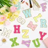 26 Buchstaben-Patches zum Aufbügeln, Chenille mit Goldrand, mehrfarbig Productafbeelding-voorbeeld