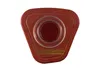 A top-down view of a triangular red air filter with a clear plastic center and a dark red inner component. Náhled obrázku produktu