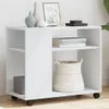 vidaXL Stolik boczny na kółkach Biały 70x35x60 cm Materiał Podgląd zdjęcia produktu 2