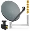 PremiumX SAT Anlage 80cm Antenne Quad LNB F-Stecker Produktbild-Vorschau 1