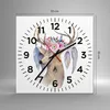 Wanduhr - Quadrat - Glasuhr - Lieber Kopf hipster Produktbild-Vorschau 3