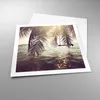Poster - Poster ohne Rahmen - Meer Palme Wasser - 60x60 cm Produktbild-Vorschau 3