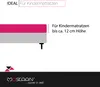 Diagram showing a mattress with text indicating its suitability for children's mattresses up to 12 cm height. Produktbild-Vorschau