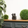 Decorazione figurina coppia gatto nero 17 cm di altezza Anteprima dell’immagine prodotto 2