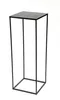 A black metal plant stand with a square top and base, photographed against a white background. Náhled obrázku produktu
