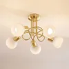 Lindby Deckenlampe Elaina, Ø50cm, 5-flg., messing, Glas, Produktbild-Vorschau 3