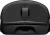 A top-down view of a black computer mouse. Produktbild-Vorschau