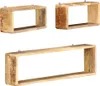 vidaXL 3dílná sada nástěnných polic Cube z masivního dřeva Náhled obrázku produktu 5