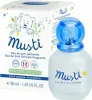 A product shot of a bottle of Musti Eau De Soin Parfumee next to its packaging. Podgląd zdjęcia produktu
