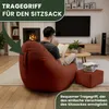 Dreamroots Bean Bag 90x90x100 cm con schienale e sgabello e Anteprima dell’immagine prodotto 4