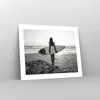 Poster - Poster ohne Rahmen - Frau Strand Surfen - 50x40 cm Produktbild-Vorschau 7
