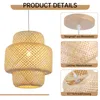JDONG Pendelleuchte Rattan Hängeleuchte Lampenschirm Boho Produktbild-Vorschau 3