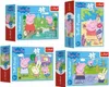 A collage of four Peppa Pig jigsaw puzzle boxes, each showing a different scene with Peppa Pig and friends. Náhled obrázku produktu