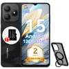 A Blackview phone with marketing overlays showing features and specifications. Produktbild-Vorschau