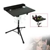 A tattoo workstation on a tripod stand, with an inset image showing bottles of tattoo ink on a similar workstation. Náhled obrázku produktu