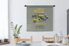 MuchoWow® Wandteppich Wandbehang Rennwagen - Flagge - Retro Produktbild-Vorschau 2