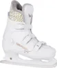 A white ice skate with gold accents and gray fur lining, shown from a side-angle against a white background. Anteprima dell’immagine prodotto