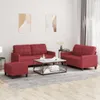 vidaXL 3-tlg. Sofagarnitur mit Kissen Weinrot Kunstleder Produktbild-Vorschau 2