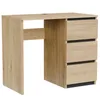 A product shot of a wooden desk with black accents and drawers. Náhled obrázku produktu