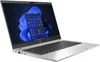 A silver HP Probook laptop is shown from a diagonal angle, open with the screen displaying the Windows 11 interface. Voir les images du produit