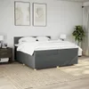 vidaXL Lit boxspring avec matelas gris foncé 200x200 cm Voir les images du produit 4