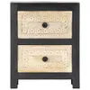 Nachttisch Handgeschnitzt Grau 40x30x50 cm Massivholz Mango Produktbild-Vorschau 4