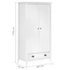 vidaXL Kleiderschrank mit 2 Türen Hill Weiß 89x50x170 cm Produktbild-Vorschau 10