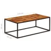 Couchtisch 110x60x40 cm Massivholz Akazie und Stahl Produktbild-Vorschau 7