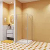 AICA Drehtür 90x185cm,5mm ESG-glas Falttür,Seitenwand Produktbild-Vorschau 2