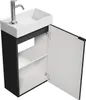 A modern bathroom vanity set with a sink and cabinet. Anteprima dell’immagine prodotto
