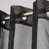 Fertiggardine Ösengardine einfarbig Voile Struktur schwarz Produktbild-Vorschau 1