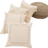4 Stück Quaste Kissenbezug 45x45cm Boho Deko für Sofa Kein Produktbild-Vorschau 1