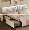 ProximaX Polsterbett 140x200 cm – Weiß-Rosa Samt, 4 große Produktbild-Vorschau 11