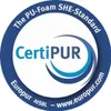 A circular logo with text and graphics. Produktbild-Vorschau
