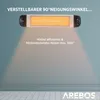 Promiennik podczerwieni AREBOS 2500 W, z pilotem zdalnego Podgląd zdjęcia produktu 3