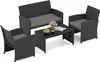 COSTWAY Polyrattan Gartenmöbel Set, Outdoor Lounge Möbel, Produktbild-Vorschau 1